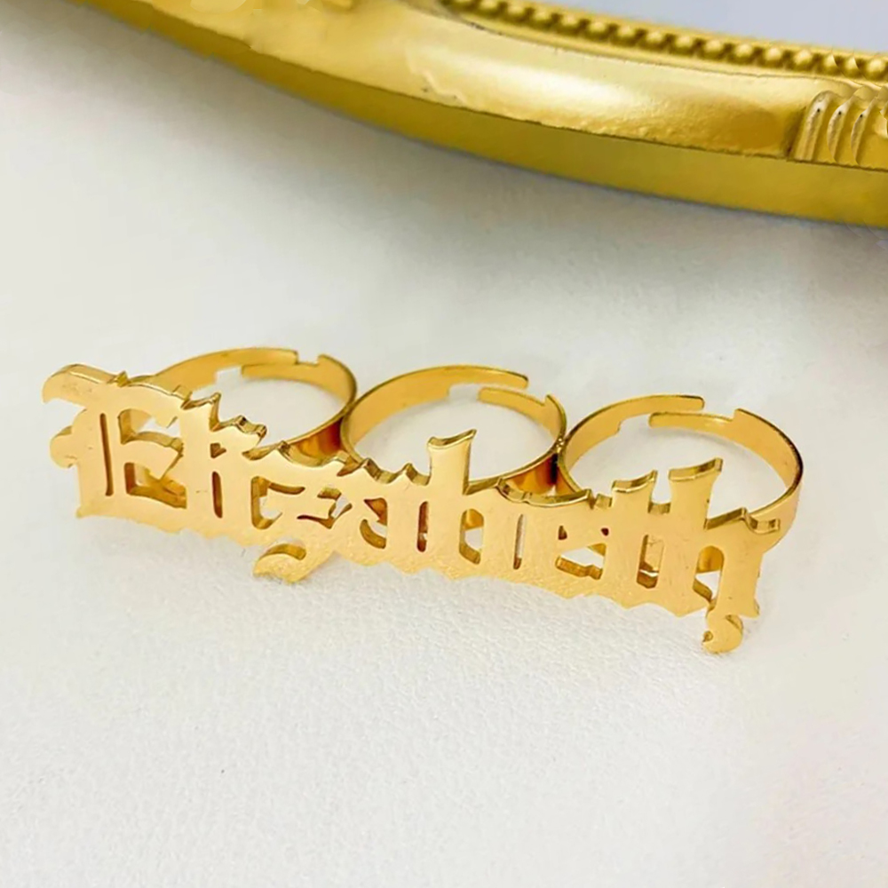 Initial Ring Custom - Bague en or réglable avec nom