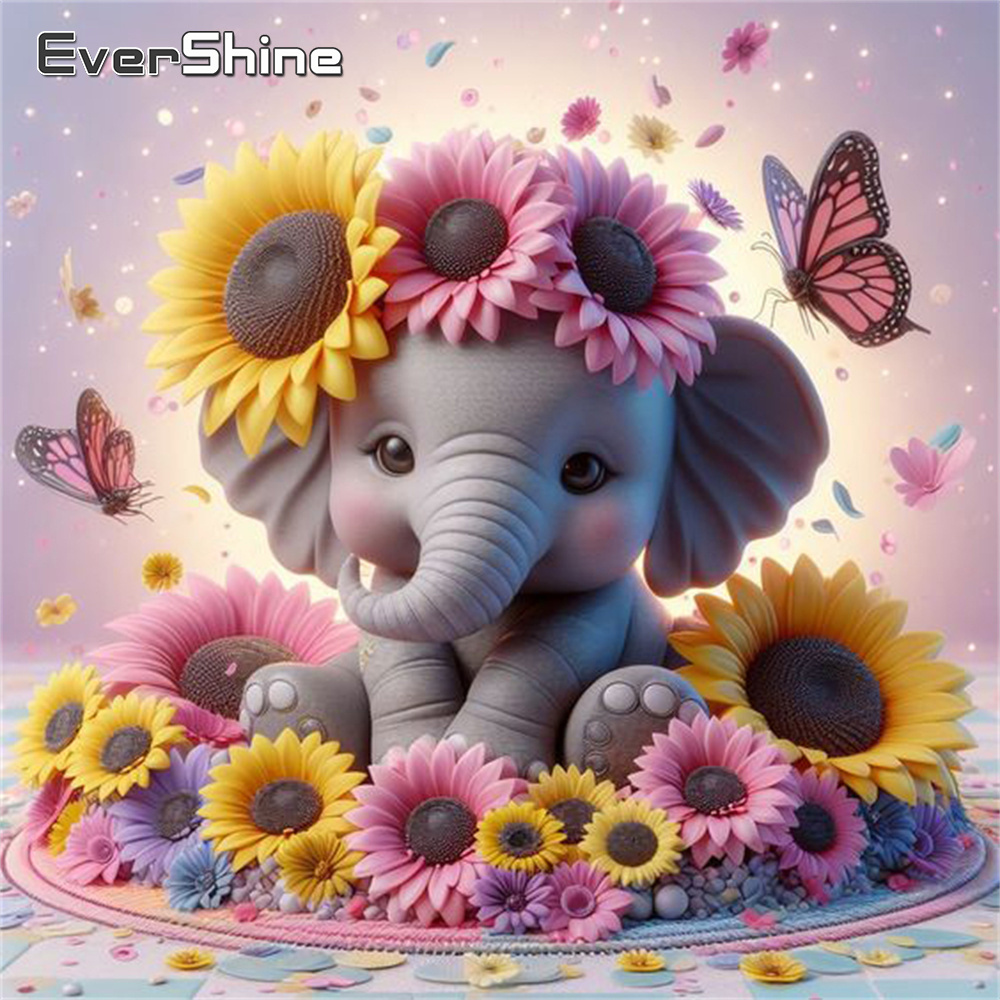 Photo Mosaic Print - Evershine – peinture diamant éléphant, Kits