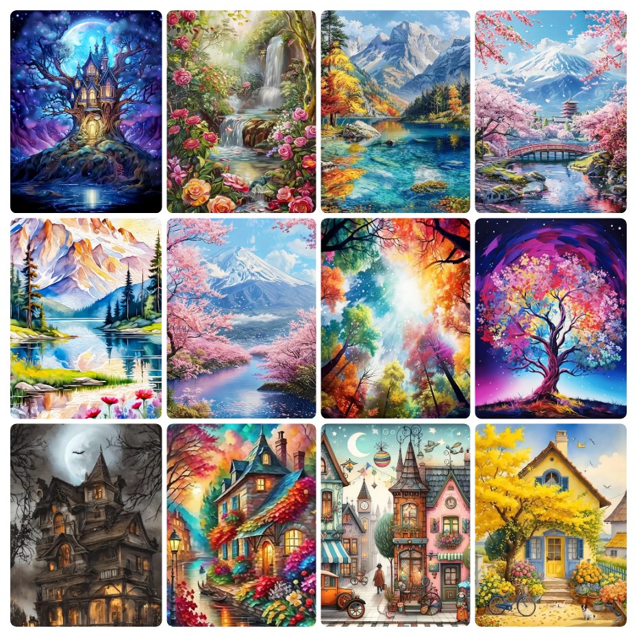 Photo Mosaic Print - Peinture au diamant 5D DIY, paysage