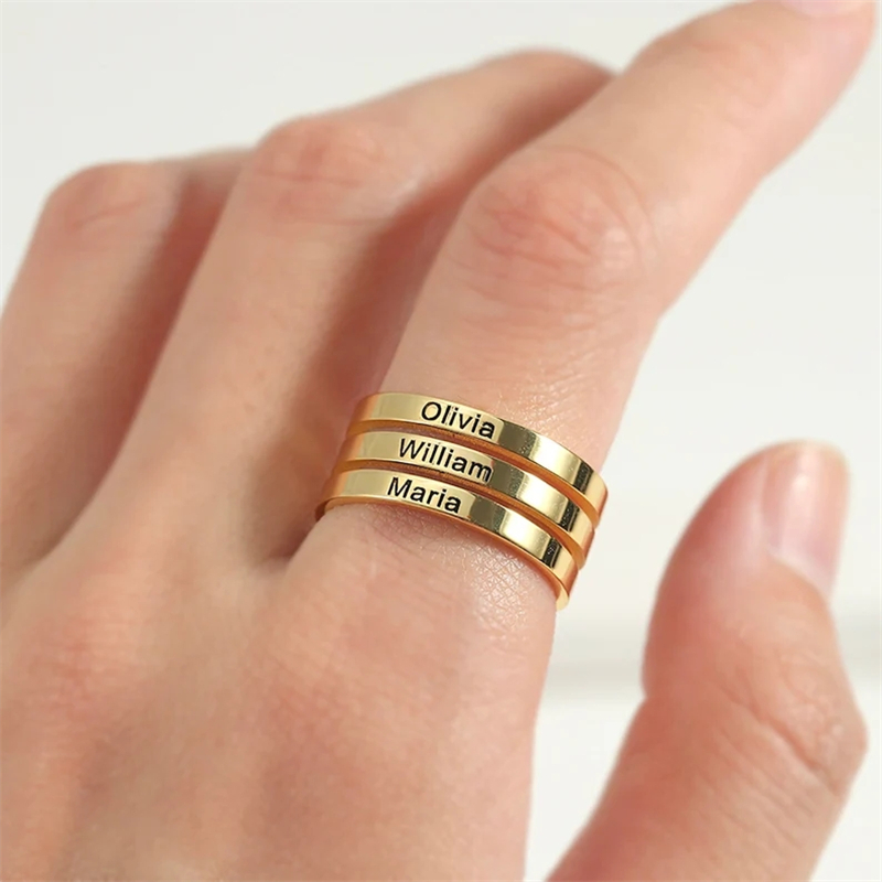 Initial Ring Custom - Bague Double Couche Personnalisée en Acier
