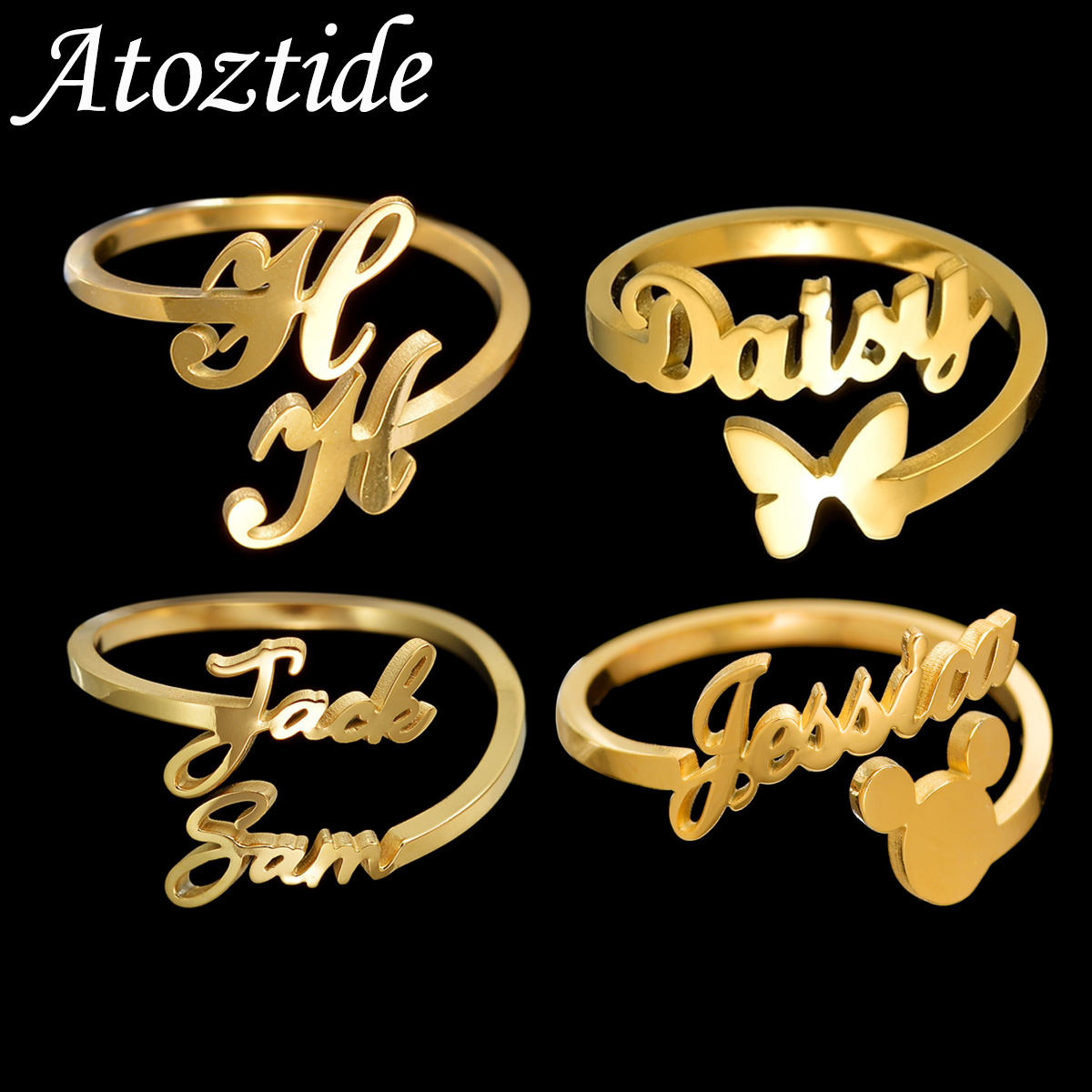 Atoztide – bagues avec noms pe - Initial Ring Custom avis et prix