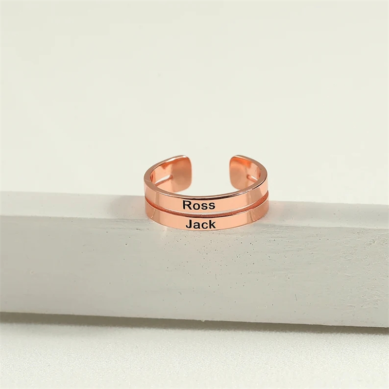 Bague Double Couche Personnali - Initial Ring Custom avis et prix